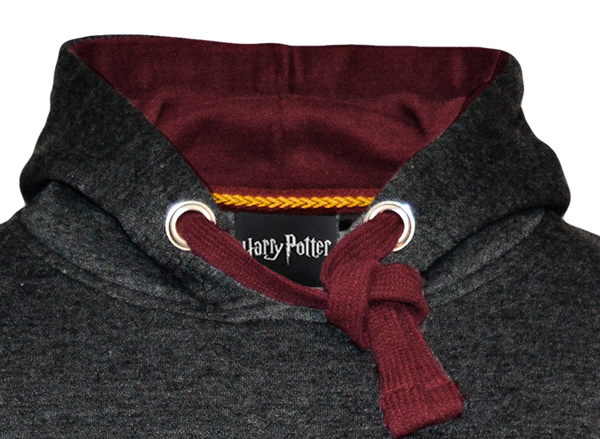 Licensed Unisex Gryffindor Hooded Sweatshirt-Charcoal Harry Potter