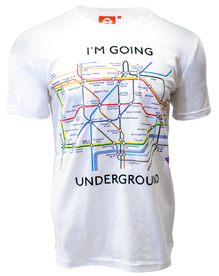 Licensed TFL104Kw Kids Unisex London Undergound Map Print T Shirt White