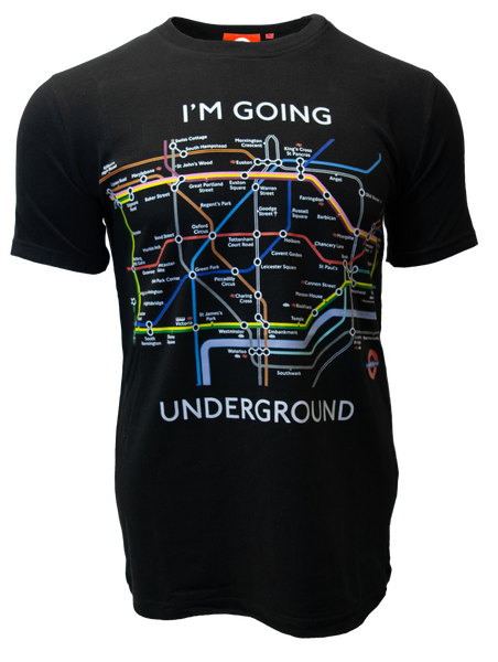 Licensed TFL104KB Kids Unisex London Undergound Map Print T Shirt Black