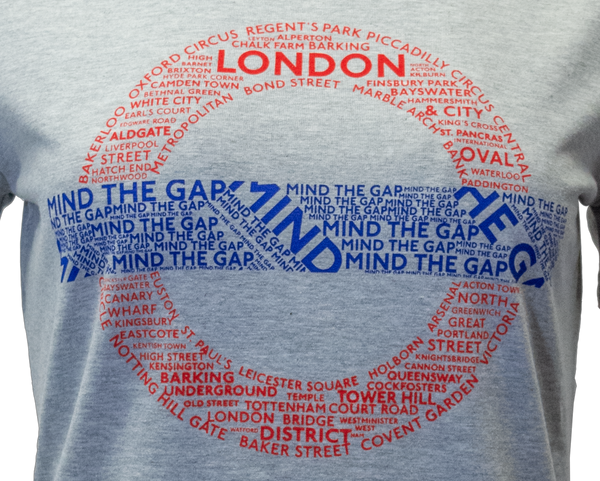 Licensed TFL101L Ladies London Undergound Mind the Gap T Shirt Grey