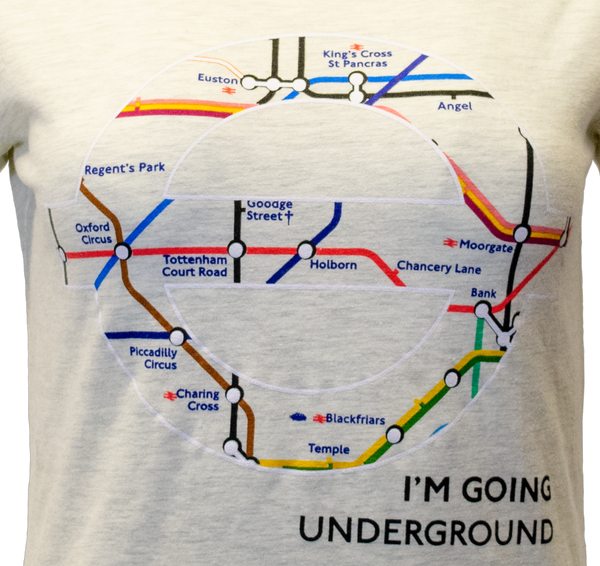 Licensed TFL103L Ladies London Undergound Map T Shirt Oatmeal