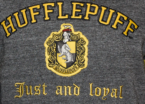 Licensed Unisex Hufflepuff Hooded Hoodie Sweatshirt-Charcoal Harry Potter - British Heritage Brands