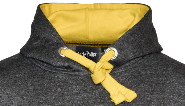 Licensed Unisex Hufflepuff Hooded Hoodie Sweatshirt-Charcoal Harry Potter - British Heritage Brands