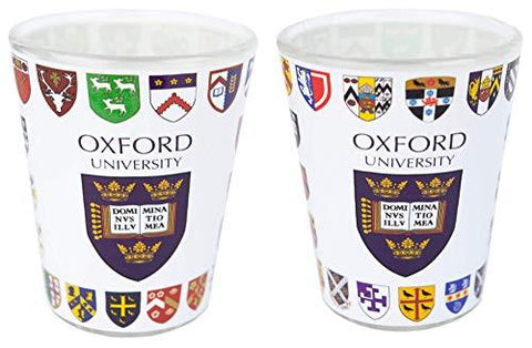 Licensed Official Set of 2 Oxford University Shot Glasses in Gift Box