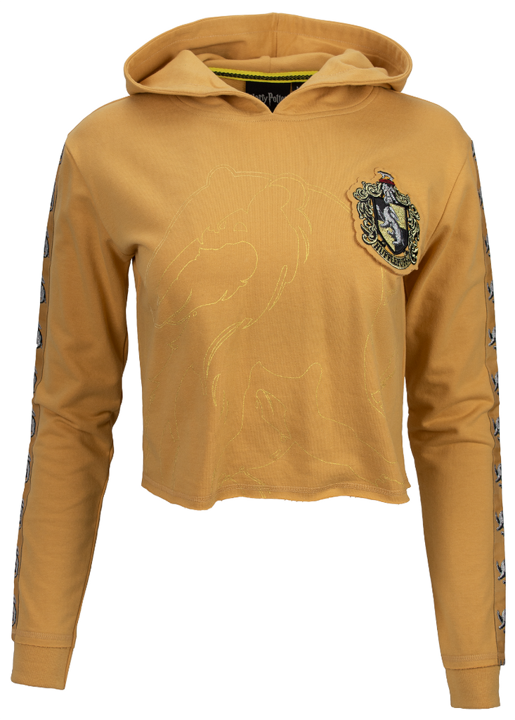 Harry Potter Licensed Ladies Girls Hufflepuff House Cropped Hoodie Swe British Heritage Brands