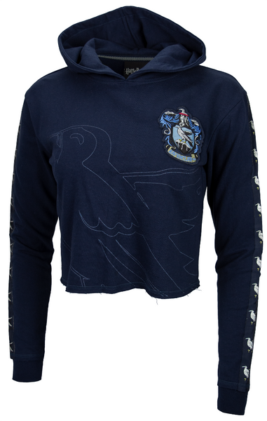 Harry Potter Licensed Ladies/Girls Ravenclaw House Cropped Hoodie Sweatshirt