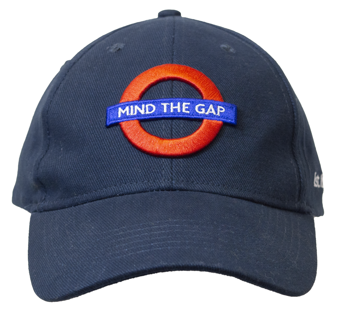 Licensed Unisex Underground Mind the Gap Baseball Cap Navy - British Heritage Brands