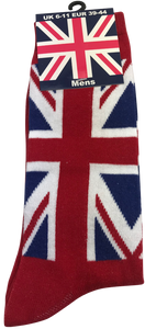 Mens Union Jack Sock Red Size 6-11(UK) - British Heritage Brands