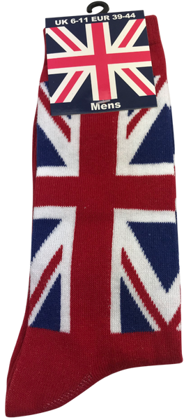 Mens Union Jack Sock Red Size 6-11(UK) - British Heritage Brands