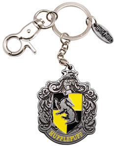GWCC Official Licensed Harry Potter Hufflepuff Pewter Spinning Keyring Keychain for keys, handbags, rucksack