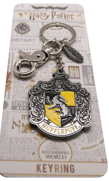 GWCC Official Licensed Harry Potter Hufflepuff Pewter Spinning Keyring Keychain for keys, handbags, rucksack