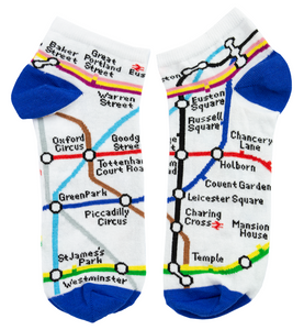 TFL6309 Licensed London Underground Tube Map Trainer Socks Mens - British Heritage Brands