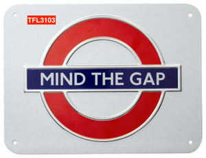 TFL3103 Licensed Mind the Gap Metal Sign Large Size - British Heritage Brands