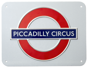 TFL3107 Licensed Piccadilly Circus Roundel Metal Sign Large - British Heritage Brands