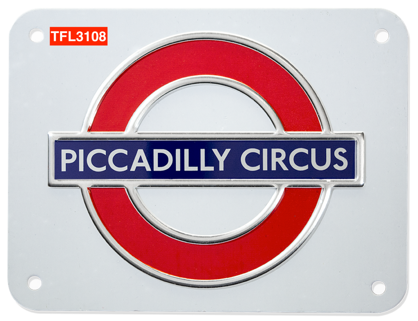 TFL3108 Licensed Piccadilly Circus Roundel Metal Sign Medium Size - British Heritage Brands
