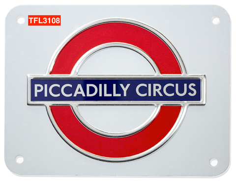 TFL3108 Licensed Piccadilly Circus Roundel Metal Sign Medium Size - British Heritage Brands