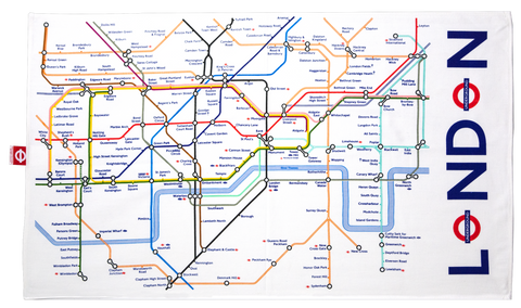TFL6101 Licensed London Underground Tube Map Print Tea Towel - British Heritage Brands
