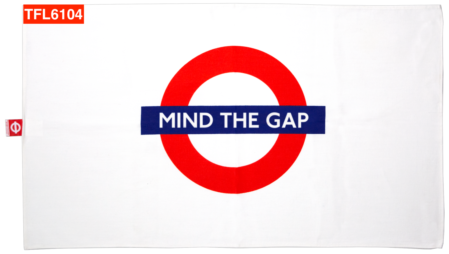 TFL6104 Licensed Mind the Gap Roundel Print Tea Towel - British Heritage Brands
