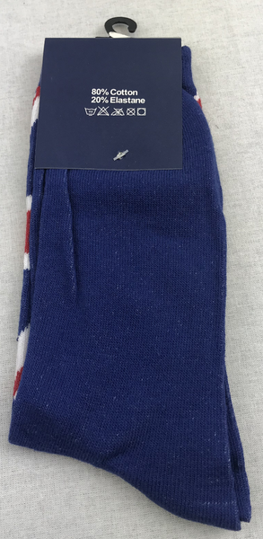 Ladies Union Jack Sock Navy Size 4-7 (UK) - British Heritage Brands