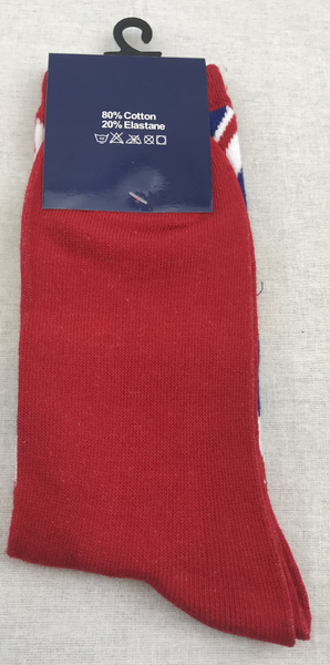 Ladies Union Jack Sock Red Size 4-7 (UK) - British Heritage Brands