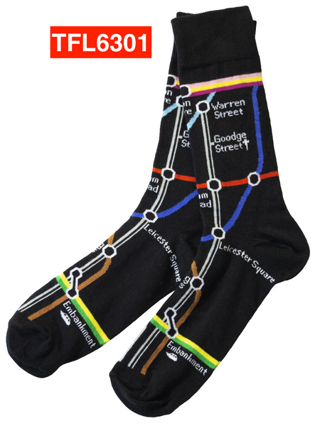 TFL6301 Mens Licensed Underground Tube Map Sock Size 6-11 - British Heritage Brands