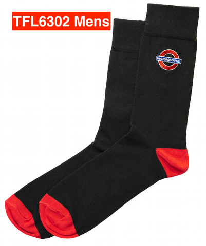 TFL6302 Mens Licensed Underground Roundel Embroidery Sock Size 6-11 - British Heritage Brands