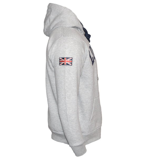 LE129ZGN Unisex London England Zipped Hoodie Hooded Sweatshirt Grey Navy XS-2XL - British Heritage Brands