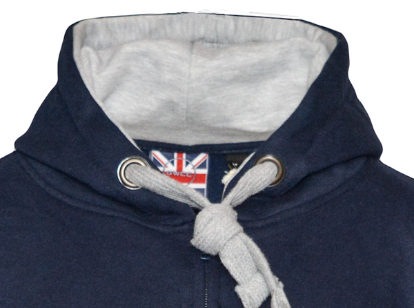 LE129ZNG Unisex London England Zipped Hoodie Hooded Sweatshirt Navy Grey XS-2XL - British Heritage Brands