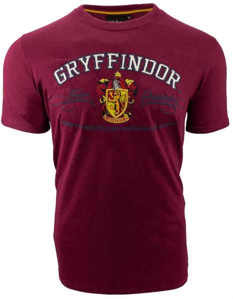 Licensed Unisex Applique Embroidery Gryffindor T Shirt Harry Potter - British Heritage Brands