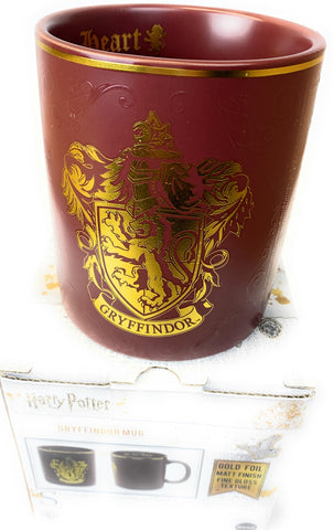 Official Harry Potter Gryffindor Mug with Gold Foil and Embossed 3D Logo in a Box