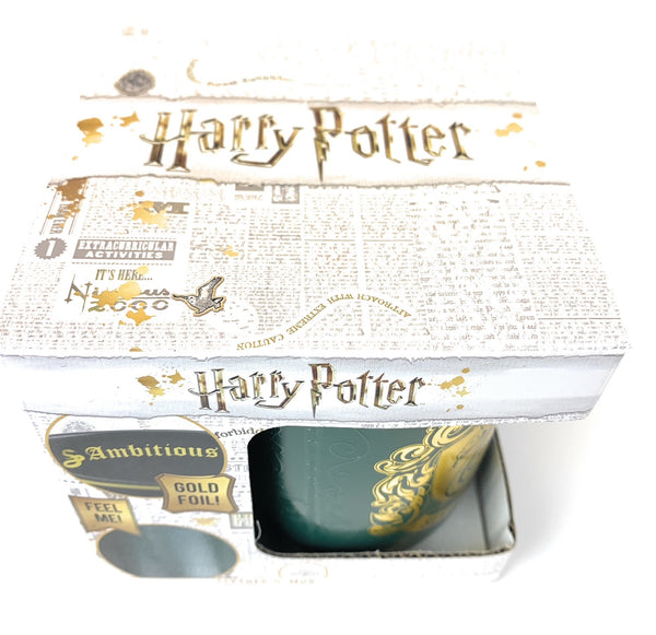 Official Harry Potter Slytherin Mug with Gold Foil and Embossed 3D Logo in a Box