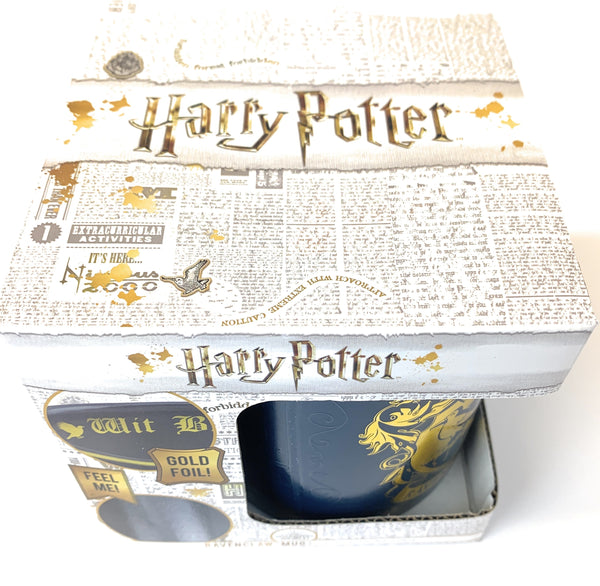 Official Harry Potter Ravenclaw Mug with Gold Foil and Embossed 3D Logo in a Box