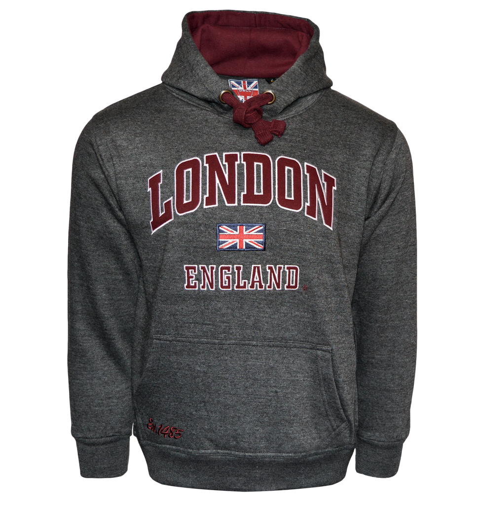 LE129CM Unisex London England Hoodie Hooded Sweatshirt Charcoal