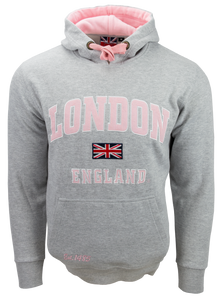 Unisex London England Hoodie Hooded Sweatshirt Grey Baby Pink New 2020 Colour - British Heritage Brands