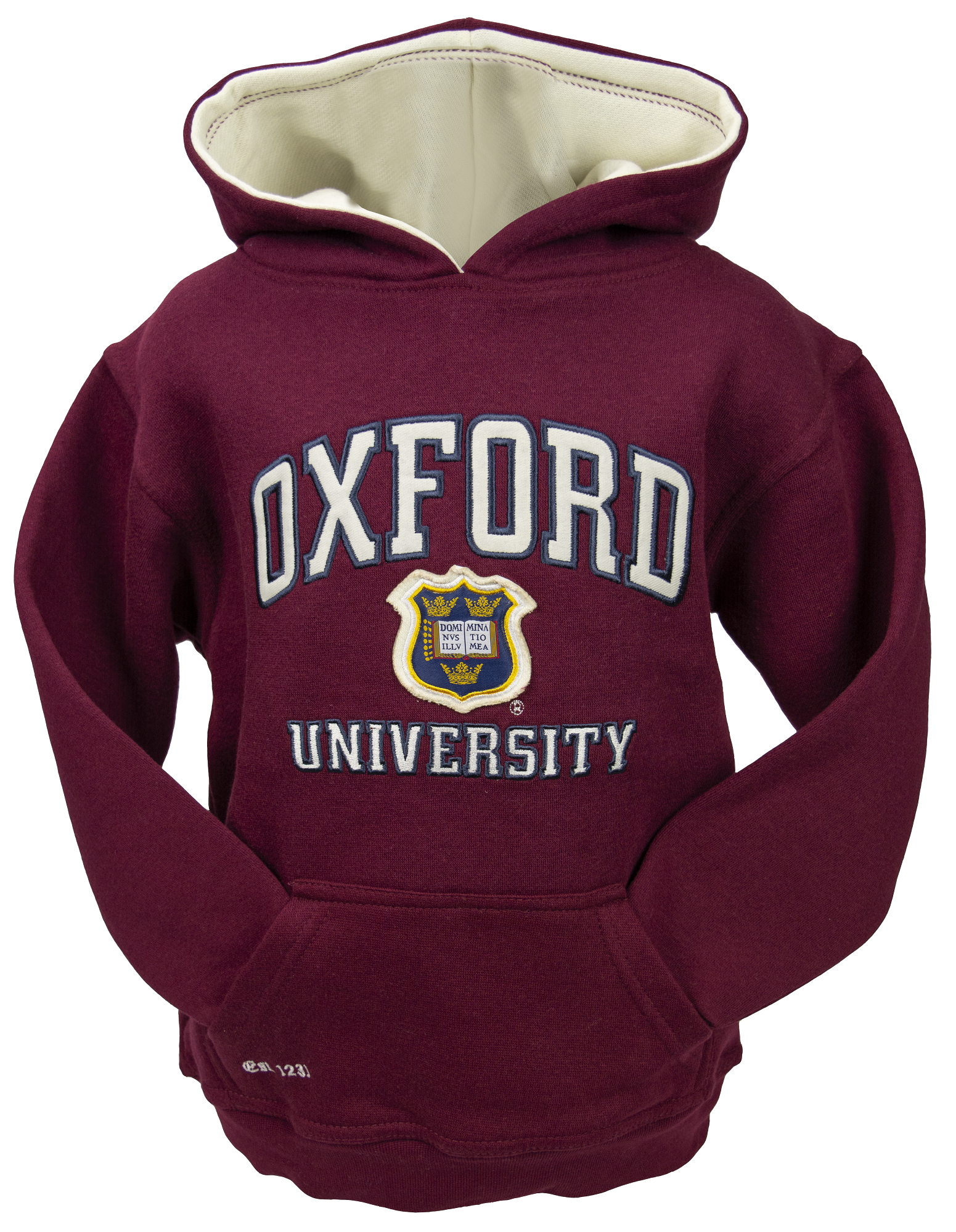 OU129K Kids Licensed Unisex Oxford University Hooded Sweatshirt Maroon - British Heritage Brands