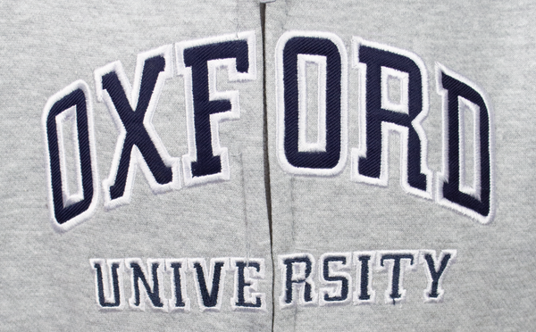 OU129 Licensed Kids Zipped Oxford University Hooded Sweatshirt Grey - British Heritage Brands