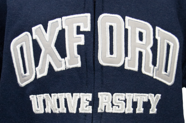 OU129 Licensed Kids Zipped Oxford University Hooded Sweatshirt Navy - British Heritage Brands