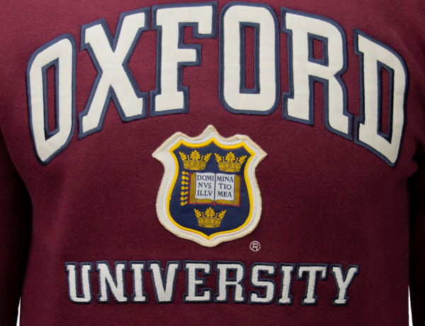 OU129 Licensed Unisex Oxford University Hooded Sweatshirt Maroon - British Heritage Brands