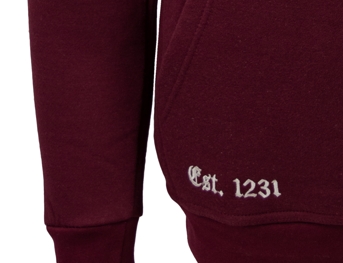 Felpa Con Cappuccio Unisex Ufficiale Oxford University OU129 - Colore Blu Navy/Grigio, Tessuto Morbido, Ricamo Applicato Con Patch, Cappa Interna A Contrasto
