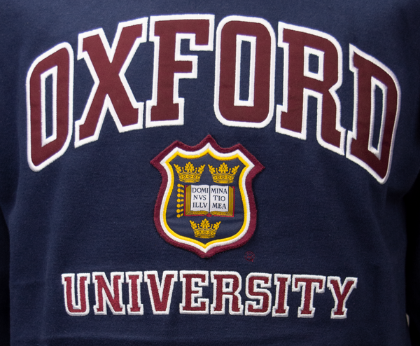 OU129 Licensed Unisex Oxford University Hooded Sweatshirt Navy - British Heritage Brands