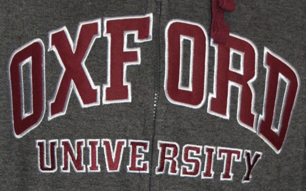 OU129 Licensed Zipped Unisex Oxford University Hooded Sweatshirt Charcoal - British Heritage Brands