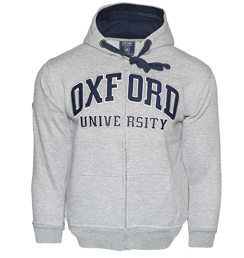 Oxford University OU129 Licensed Unisex Hooded Sweatshirt Grey L Oxford University OU129 Licensed Unisex Hooded Sweatshirt Grey L