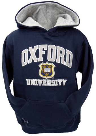 OU129K Kids Licensed Unisex Oxford University Hooded Sweatshirt Navy - British Heritage Brands