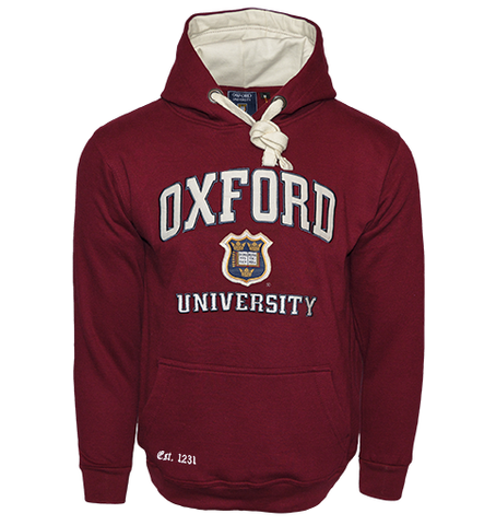 OU129 Licensed Unisex Oxford University Hooded Sweatshirt Maroon - British Heritage Brands