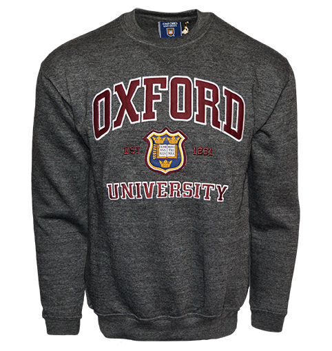 OU201 Unisex Licensed Oxford University Sweatshirt Charcoal - British Heritage Brands