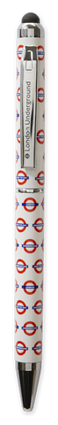 TFL5004 Allover Print Underground Logo -White with touch screen sylus - British Heritage Brands