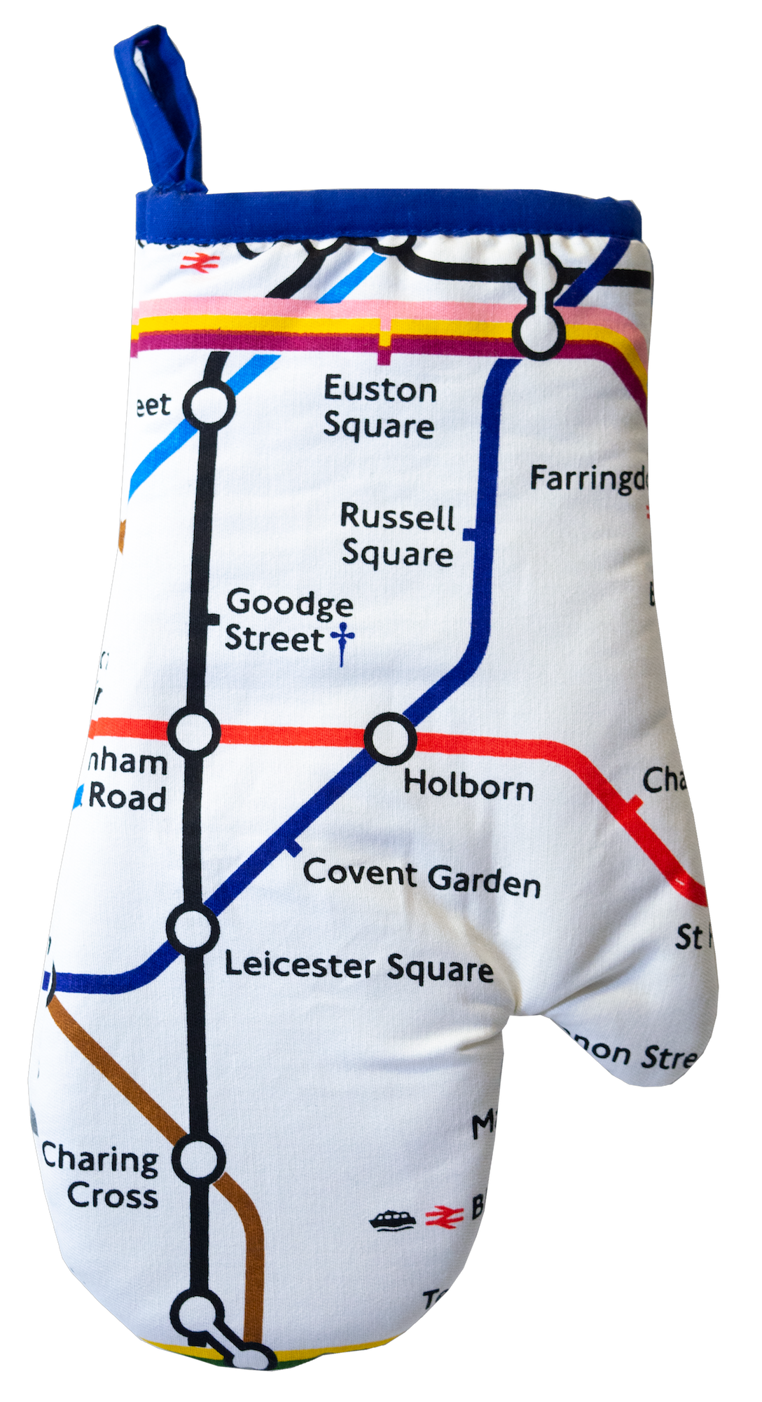 TFL6201 Licensed London Underground Tube Map Print Oven Glove Mitt - British Heritage Brands