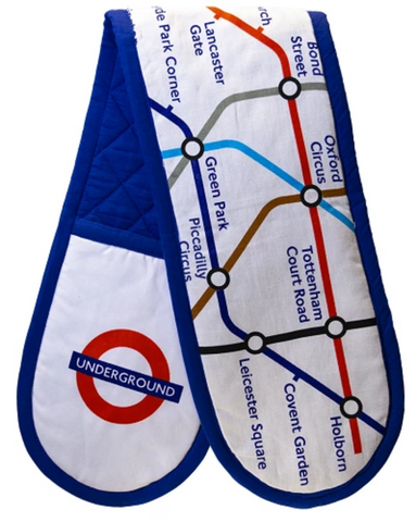 TFL6202 Licensed London Underground Tube Map Print Double Oven(Pot) Glove - British Heritage Brands