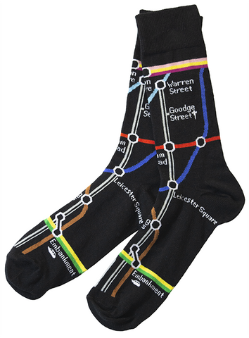 TFL6305 Ladies Licensed Underground Tube Map Sock Size 4-7 - British Heritage Brands