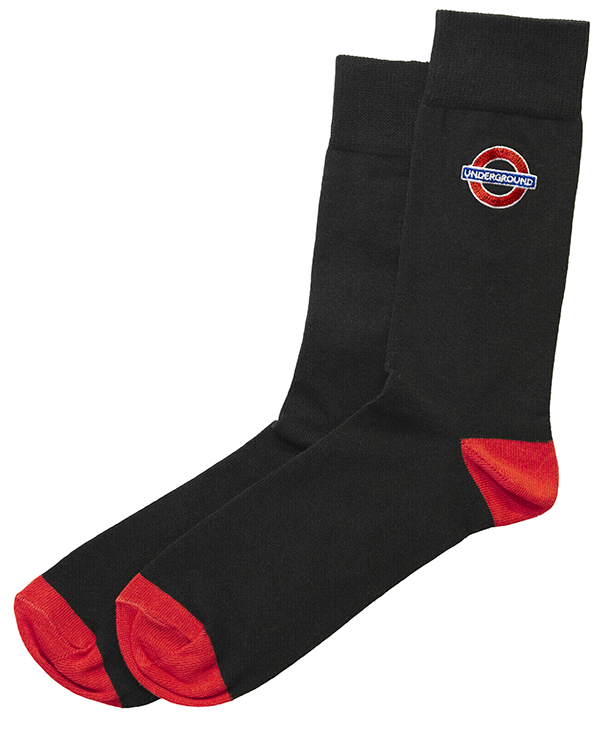 TFL6306 Ladies Licensed Underground Roundel Embroidery Sock Size 4-7 - British Heritage Brands